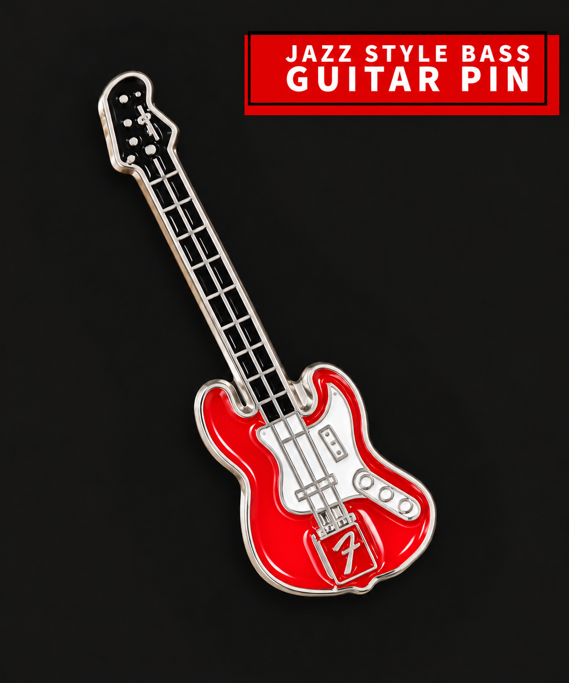 Red Jazz Style Bass - Enamel Mini Pin