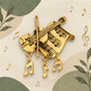 Gold Violin & Music- Enamel Brooch