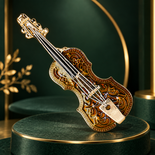 Caramel Brown Violin - Enamel Pin