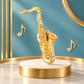 Gold Saxophone Enamel Pin
