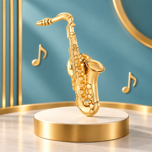 Gold Saxophone Enamel Pin