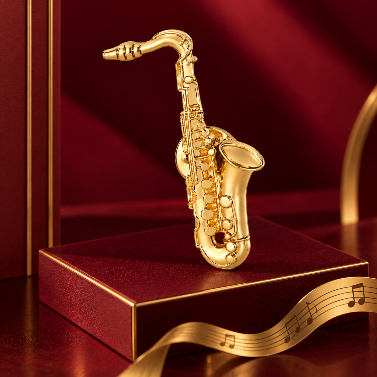 Gold Saxophone Enamel Pin