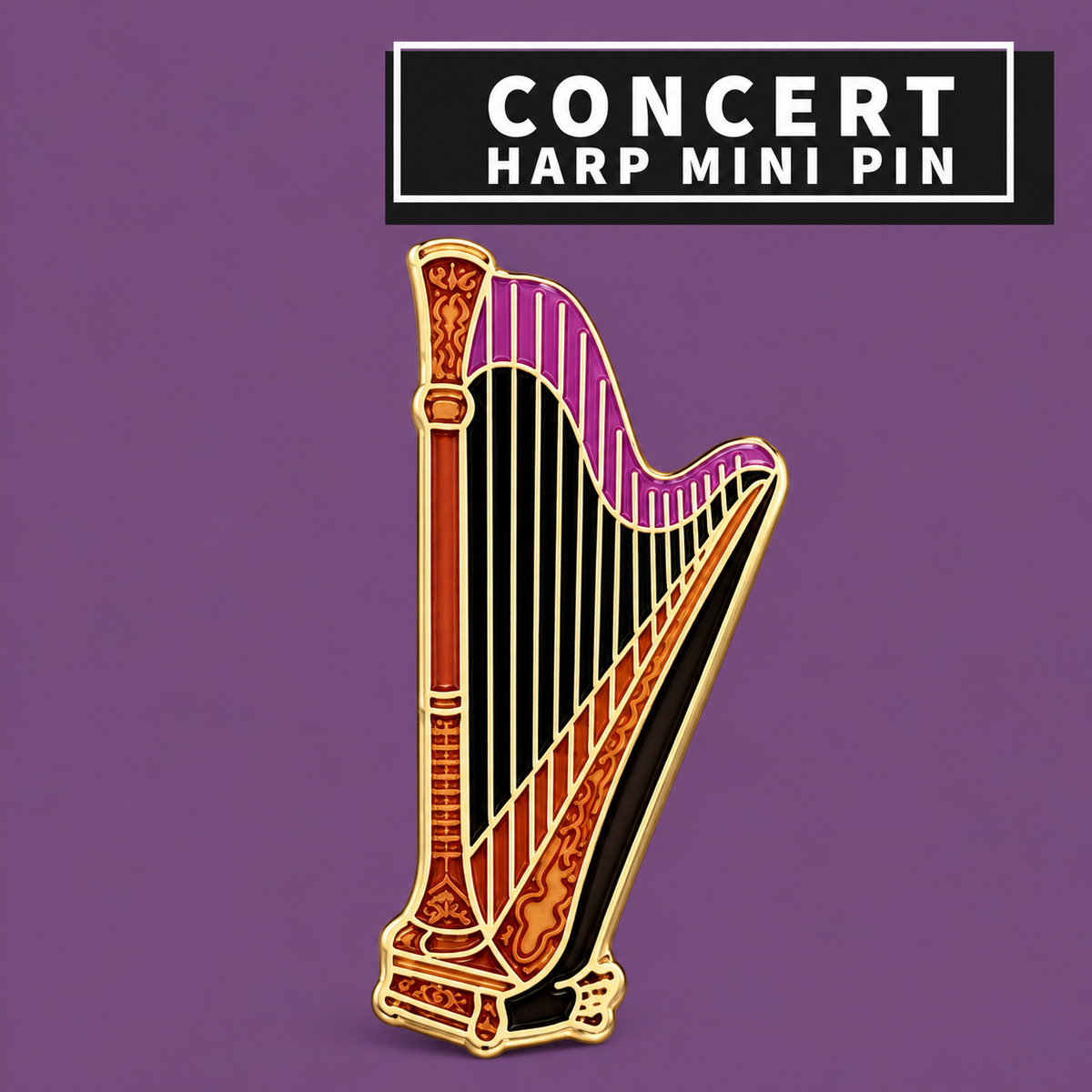 Concert Harp Mini Pin