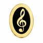 Oval Treble Clef Mini Pin (Black and Gold)