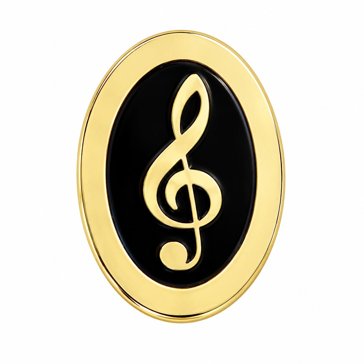Oval Treble Clef Mini Pin (Black and Gold)