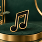 Eighth Note Mini Pin (Black and Gold)