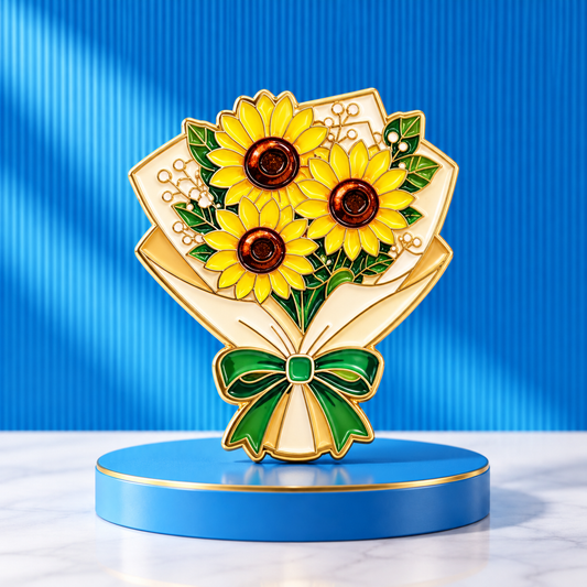 Sunflower Bouquet Enamel Pin