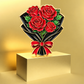 Red Rose Bouquet Enamel Pin