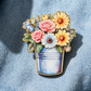 Soft Pastel Spring Cottage Flowers Enamel Pin