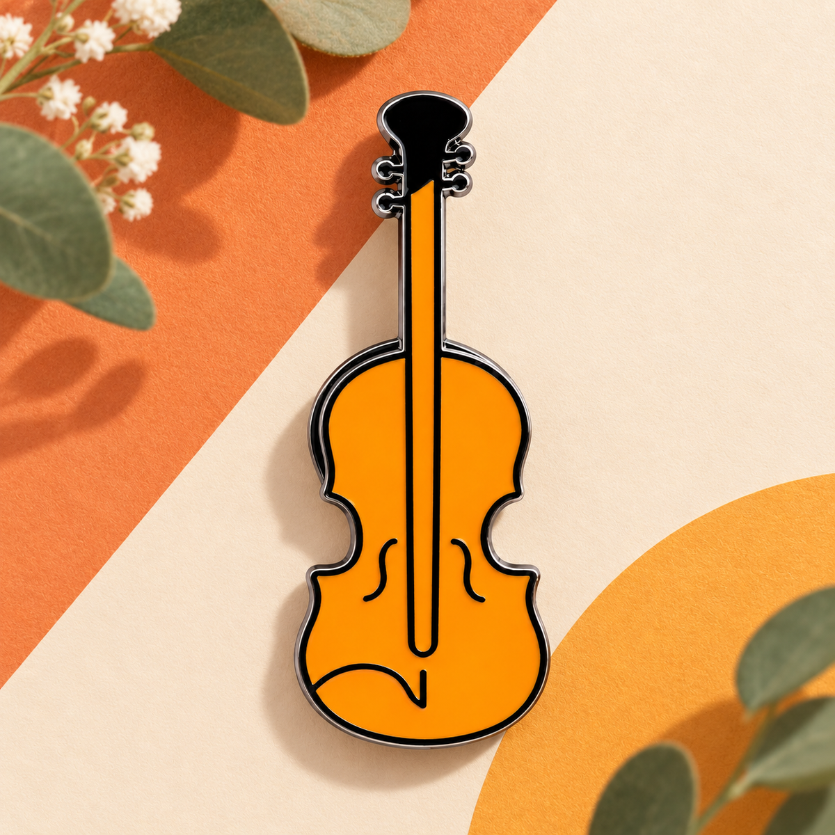 Stylised Violin - Enamel Pin