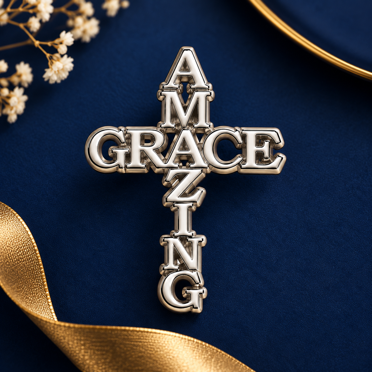 Amazing Grace -  Silver Enamel Pin