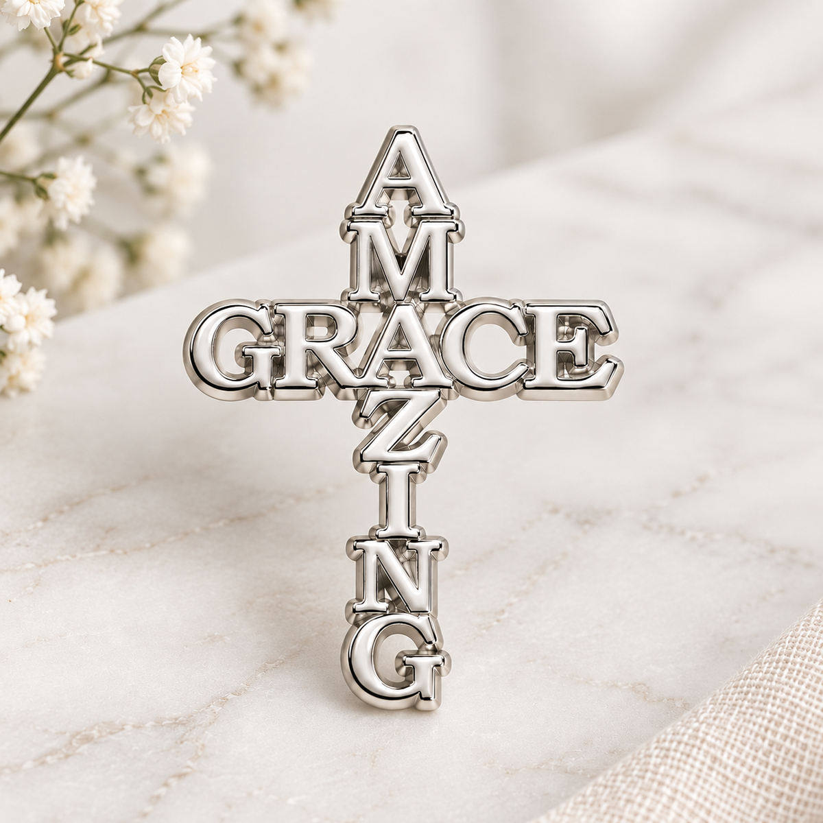 Amazing Grace -  Silver Enamel Pin