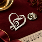 Silver Treble Clef Heart Lapel Pin