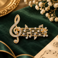 Gold Rhinestone Treble Clef Stave