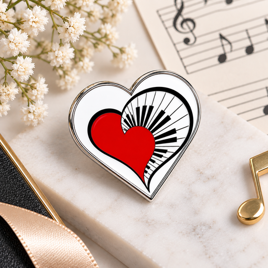Piano Heart Enamel Pin