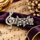 Silver Rhinestone Treble Clef Stave