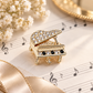 Gold Rhinestone Grand Piano Mini Pin