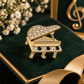 Gold Rhinestone Grand Piano Mini Pin
