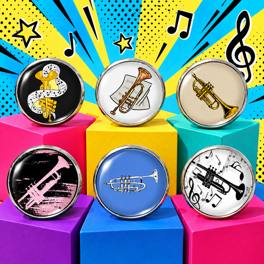Trumpet Mini Glass Pin Set (6 Piece)