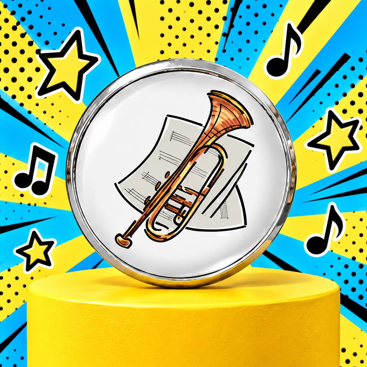 Trumpet Mini Glass Pin Set (6 Piece)