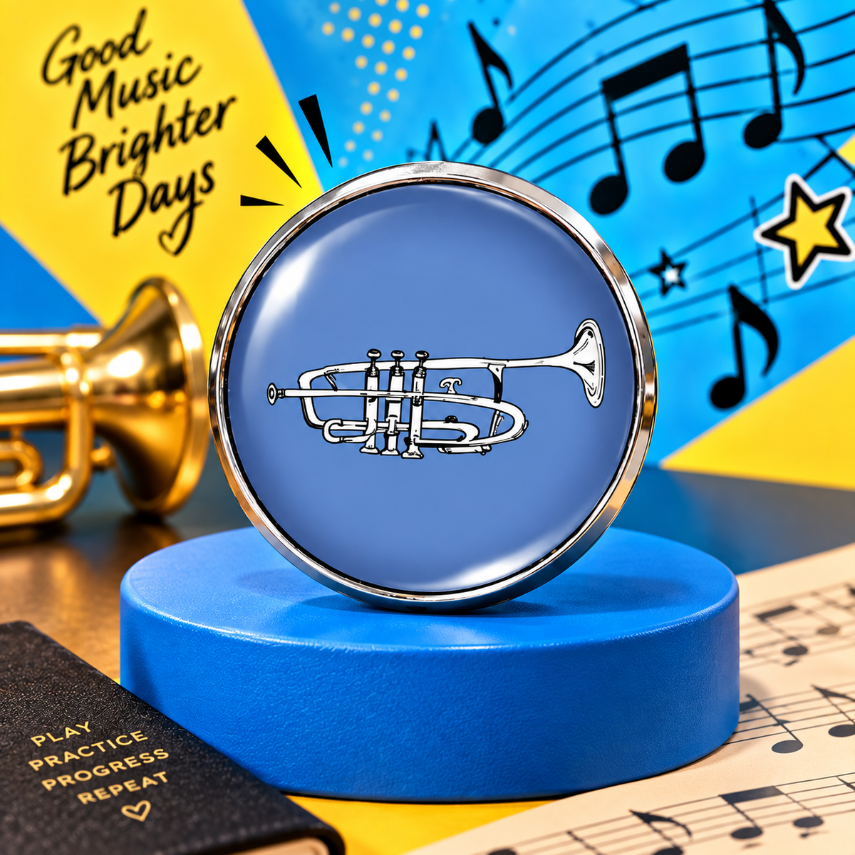 Trumpet Mini Glass Pin Set (6 Piece)