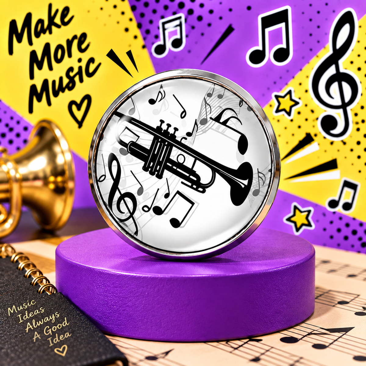 Trumpet Mini Glass Pin Set (6 Piece)