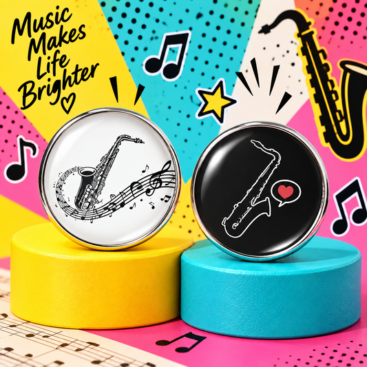 Saxophone Mini Glass Pin Set (2 Piece)