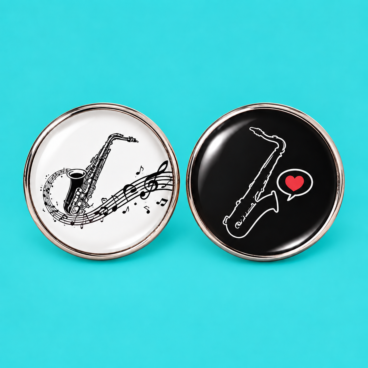 Saxophone Mini Glass Pin Set (2 Piece)