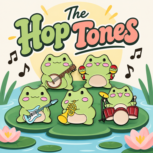 The Hop Tones - 5 Piece Frog Enamel Pin Set