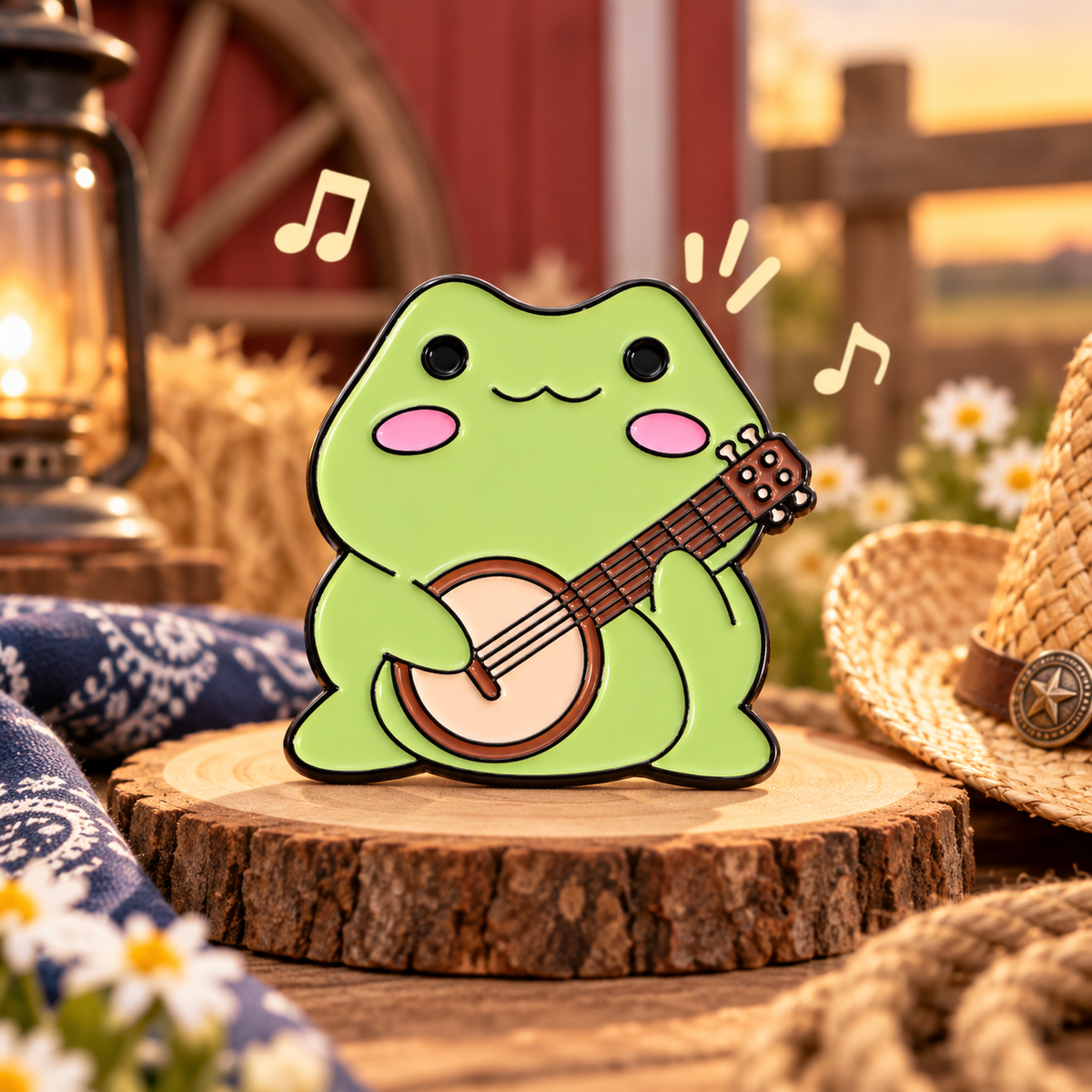 Banjo Frog Enamel Pin