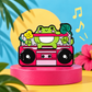 Frogger Boom Box Enamel Pin