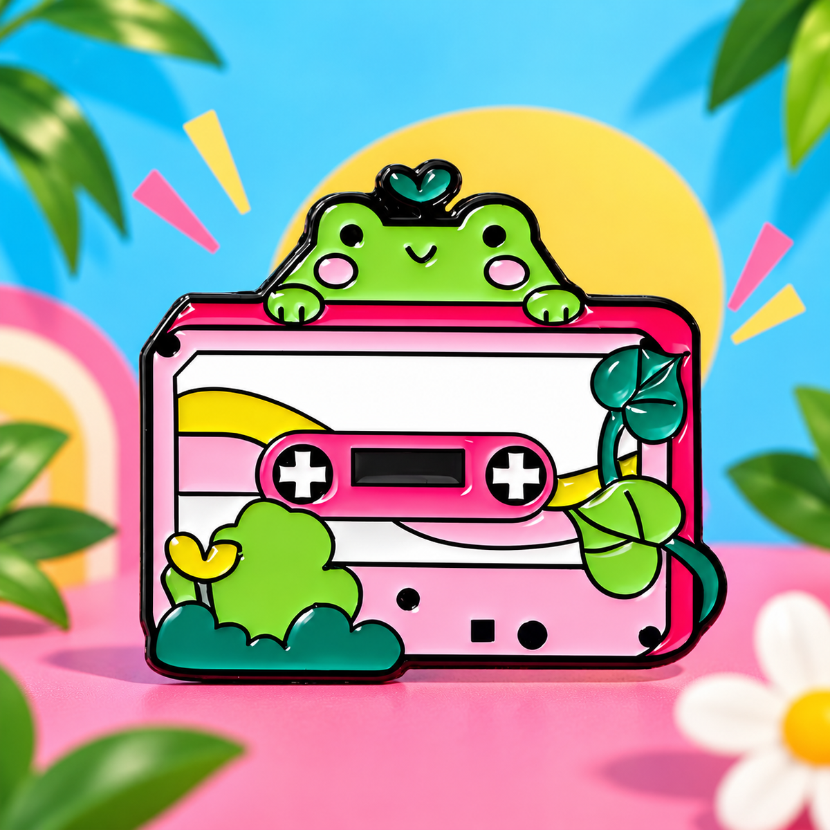 Frogger Cassette Enamel Pin