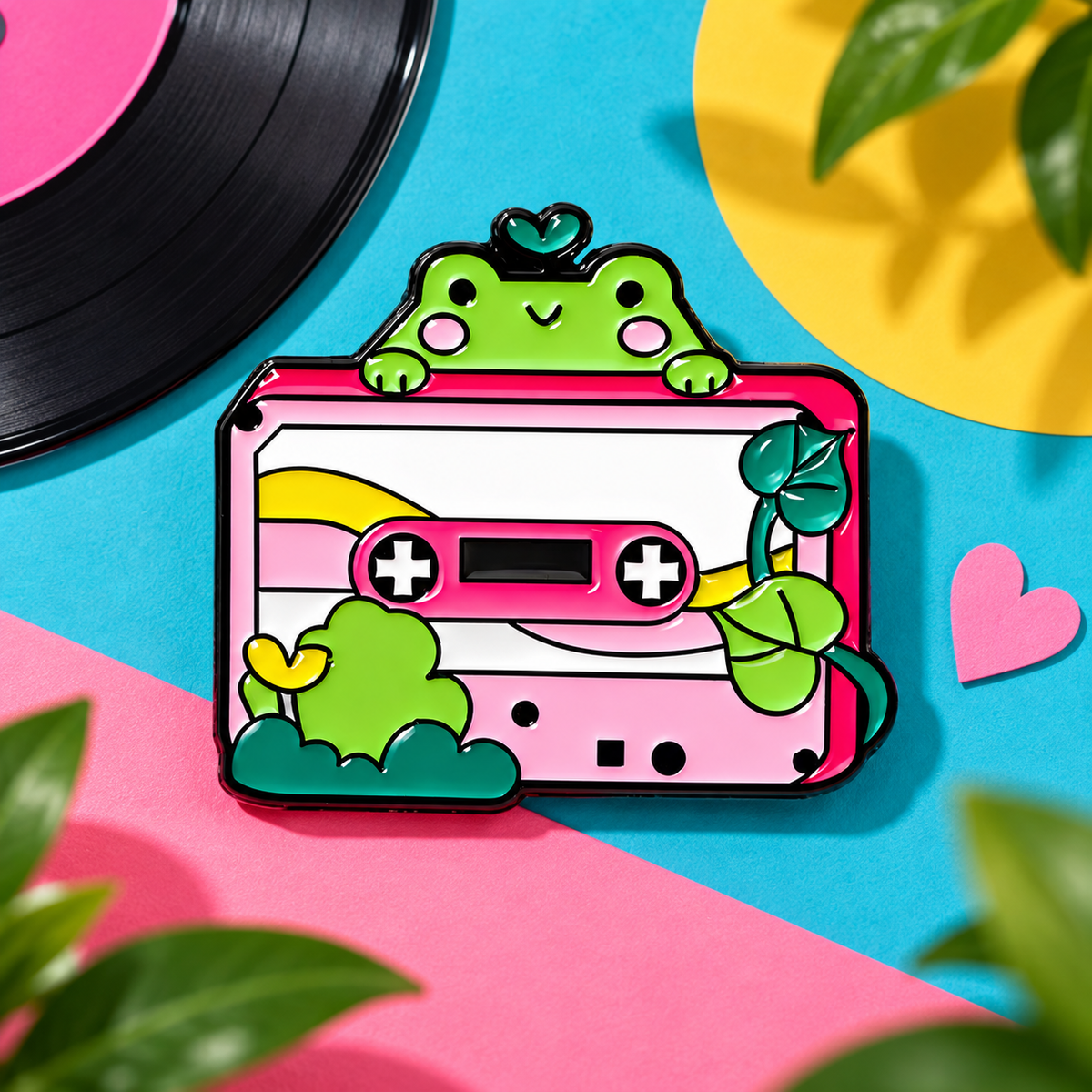 Frogger Cassette Enamel Pin