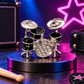 Black and Silver Rhinestone Drum Kit Pin