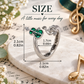 Green Violin and Treble Clef Silver Open Ring