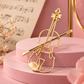 Gold Silhouette Violin & Bow Pin