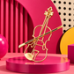 Gold Silhouette Violin & Bow Pin