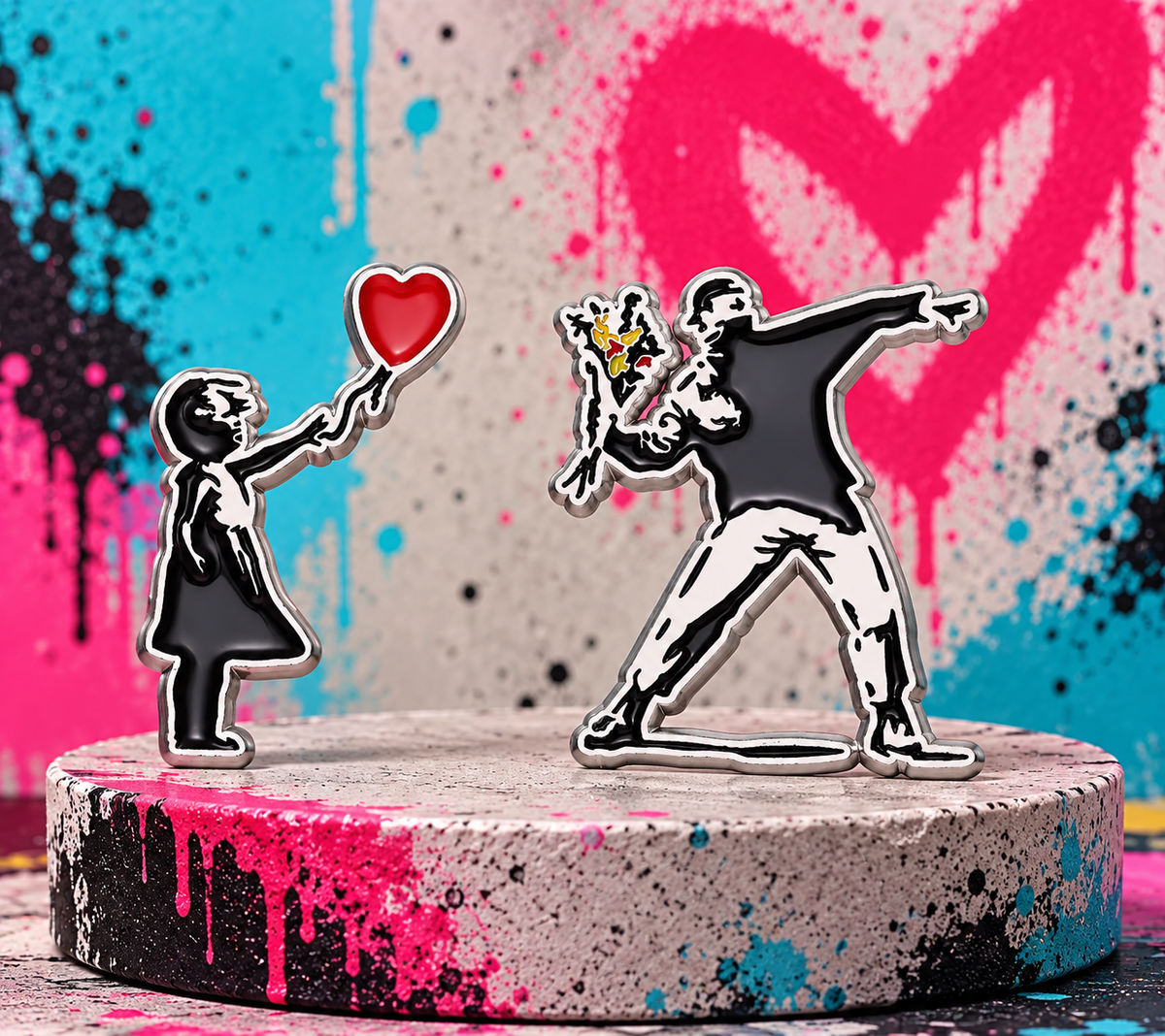 Banksy Enamel Pin Set (2 Piece)