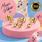 Mini Music Notes Hypoallergenic Gold Stud Earrings (3 Set)