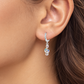 Silver Plated Mini Music Notes Dangle Earrings with Coloured Stones