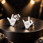 Mini Metal Hands Stud Earrings (316L Stainless Steel)