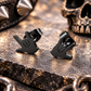 Black Mini Metal Hands Stud Earrings (316L Stainless Steel)