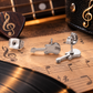 Silver Plated Mini Guitar Stud Earrings (316L Stainless Steel)