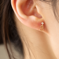 Gold Mini Violin and Rhinestone Treble Clef Earrings (Pair)