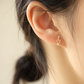 Gold Mini Violin and Rhinestone Treble Clef Earrings (Pair)