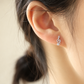 Silver Mini Violin and Rhinestone Treble Clef Earrings (Pair)
