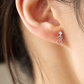 Silver Mini Violin and Rhinestone Treble Clef Earrings (Pair)