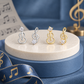 Gold Mini Violin and Rhinestone Treble Clef Earrings (Pair)