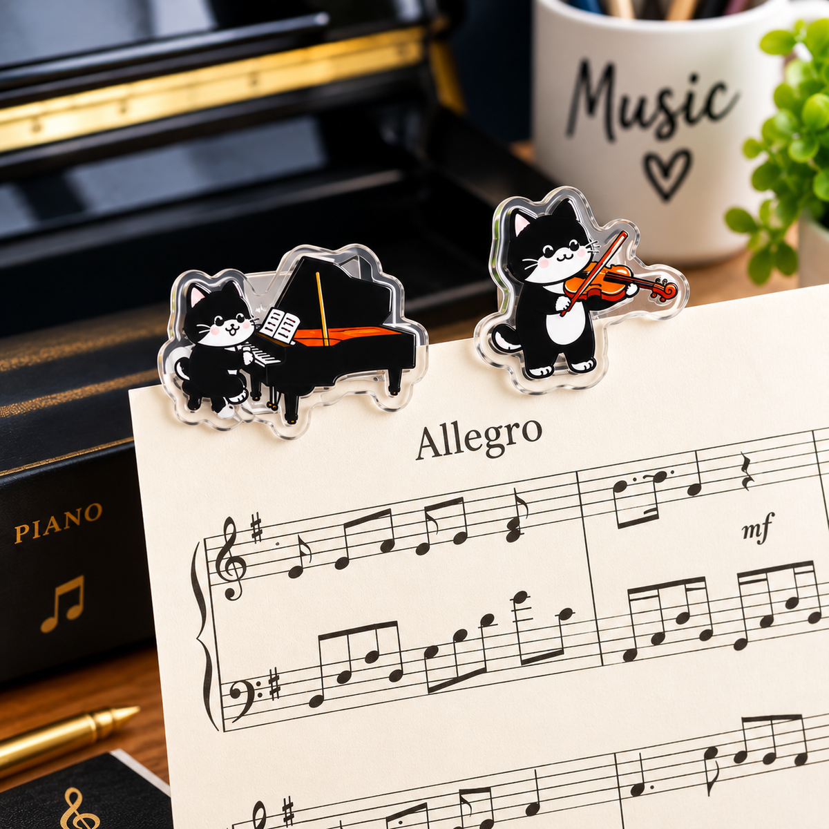 Musical Cats - Sheet Music Clips (Piano and Violin Set)