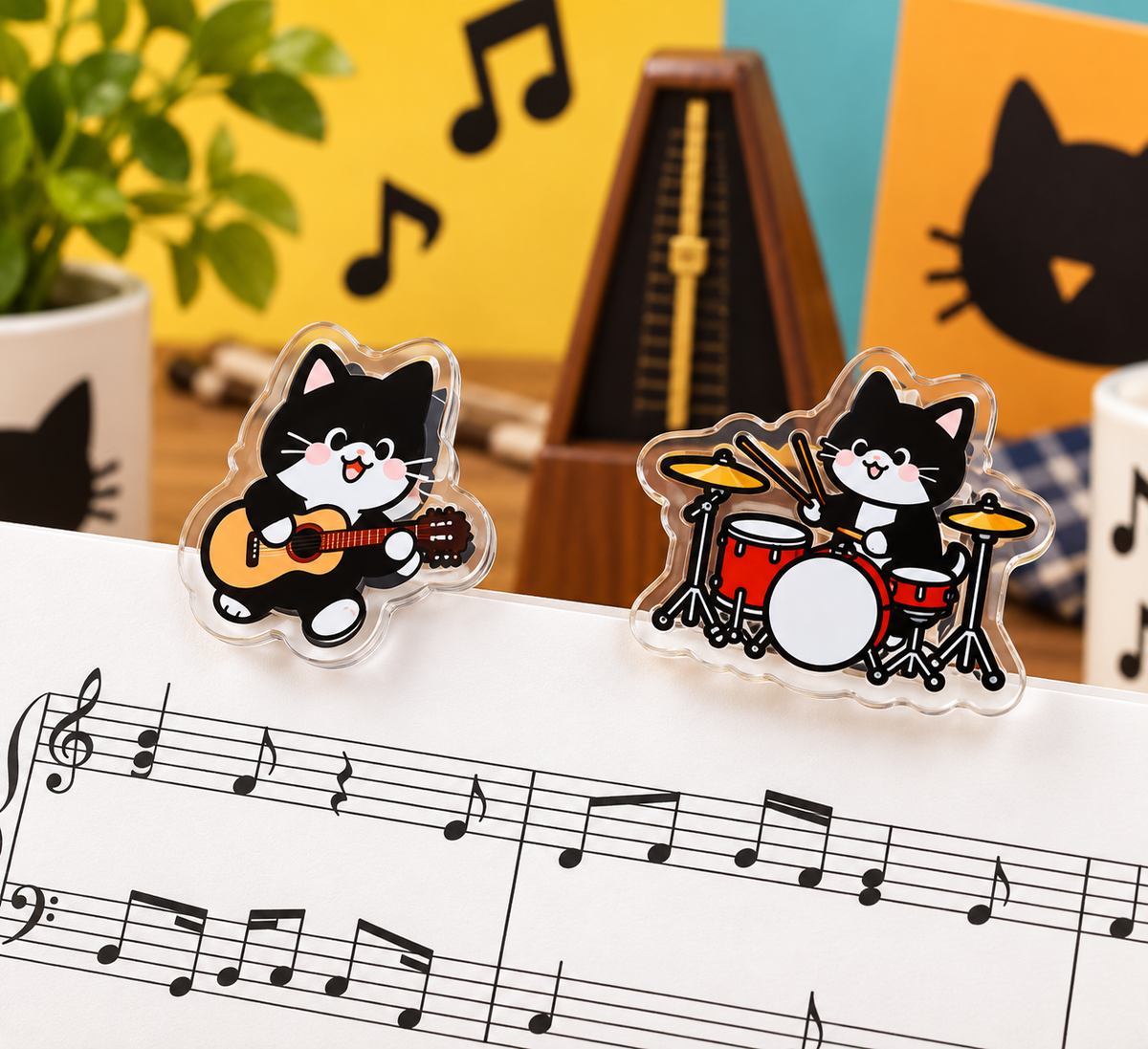 Musical Cats - Sheet Music Clips (Guitar and Drums Set)